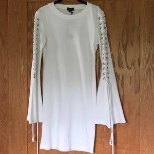 Bodycon Dress With Lace Up Sleeves